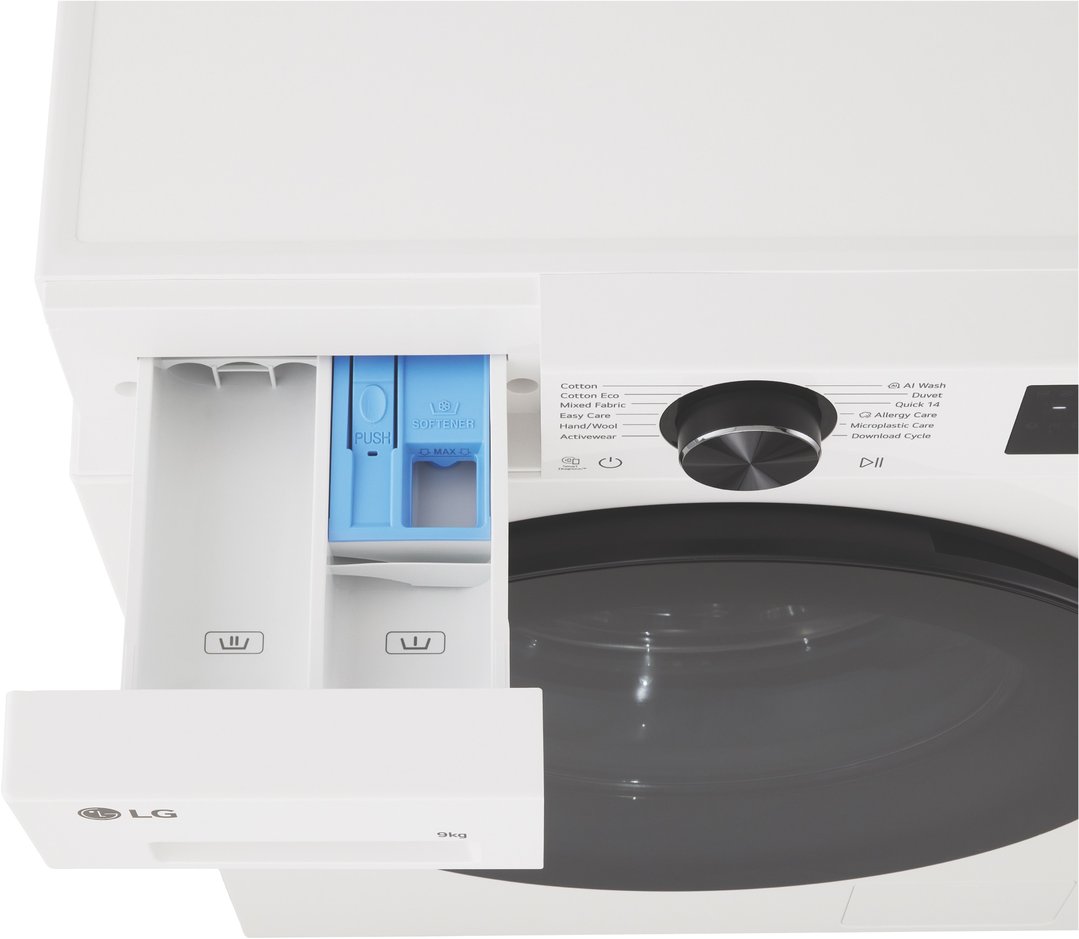 LG 9kg Series 3 Front Load Washer - AI Wash - White WX3-1409W