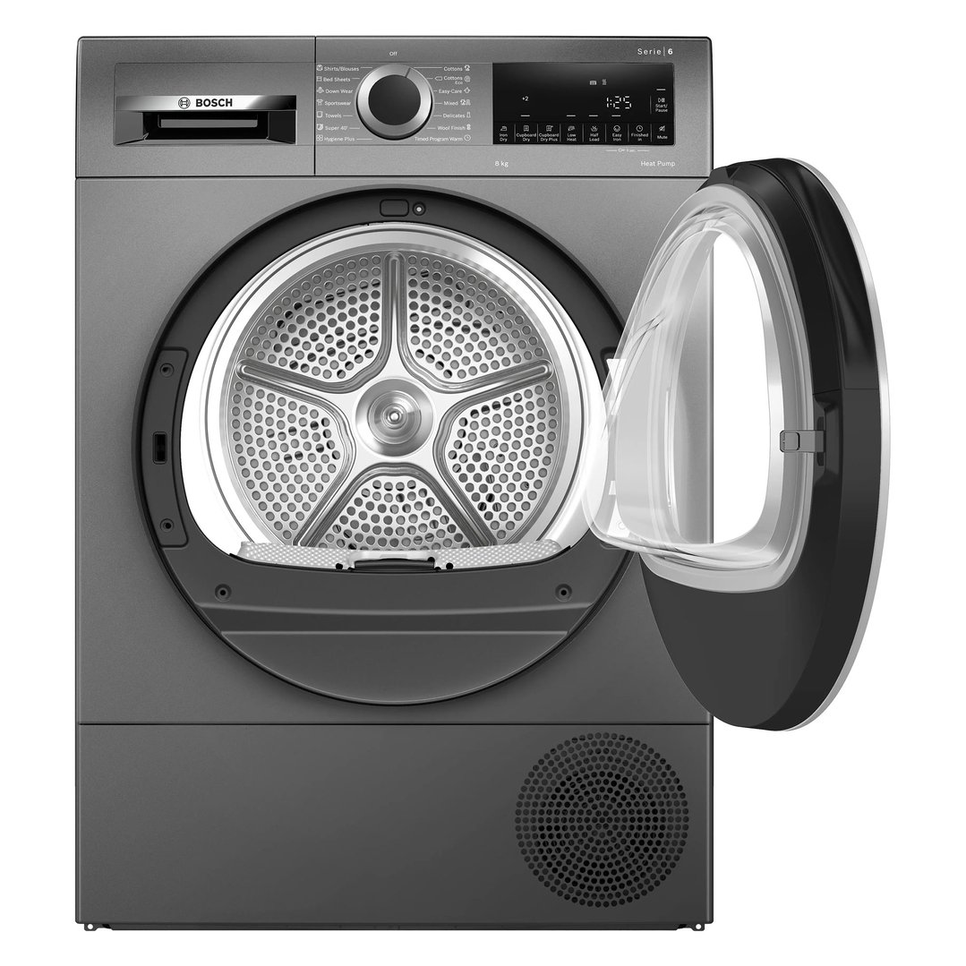 Bosch 8kg Series 6 Grey Heat Pump Dryer WQG235DRAU
