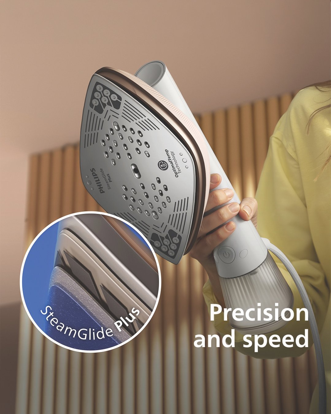 Philips OneTurn Hybrid Iron & Steamer Silk White GC213/10