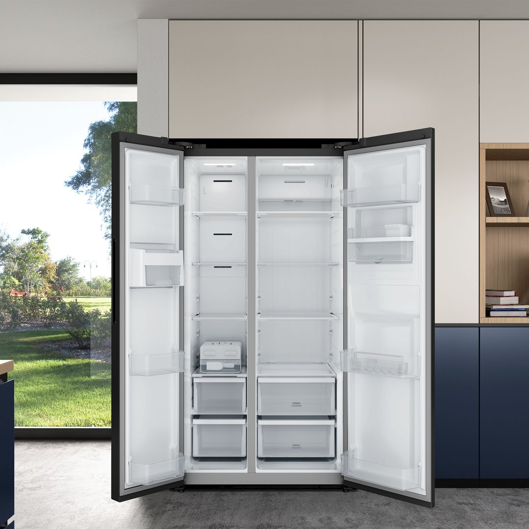 Westinghouse 619L Side by Side Fridge, Matte Black WSE6240BB
