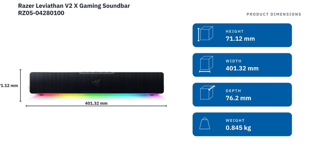 Razer Leviathan V2 X Gaming Soundbar RZ05-04280100