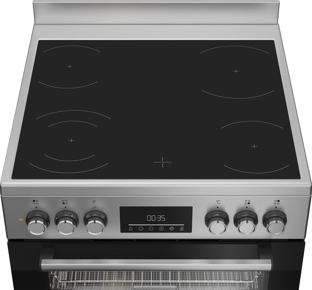 Beko Aeroperfect 60cm Freestanding Cooker with SteamAdd & Airfry and Ceramic Cooktop - Stainless Steel BFCB60VMX