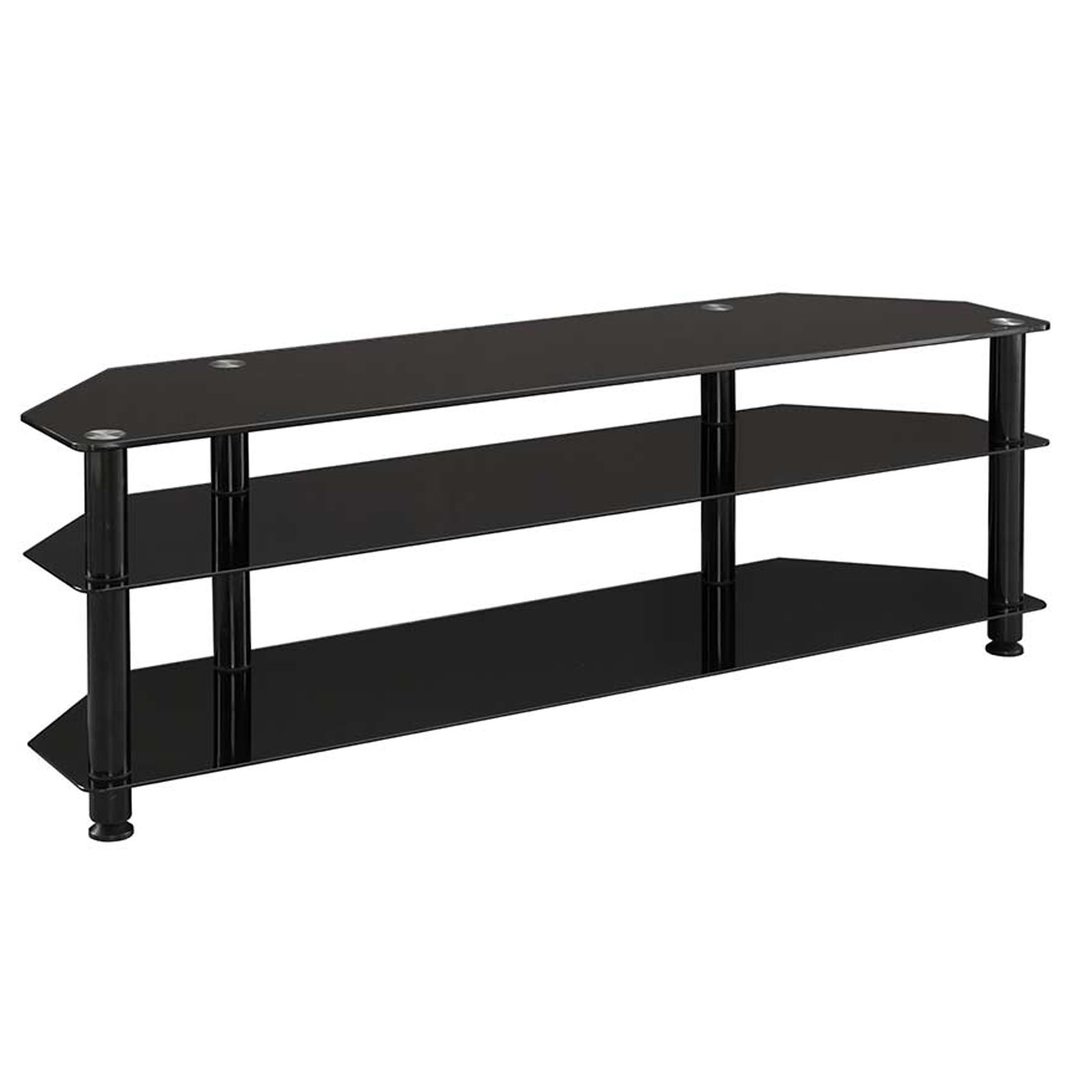 Tauris ACE Entertainment Center, 1500mm Tempered Glass and Steel, Black TV Stand. ACE1500