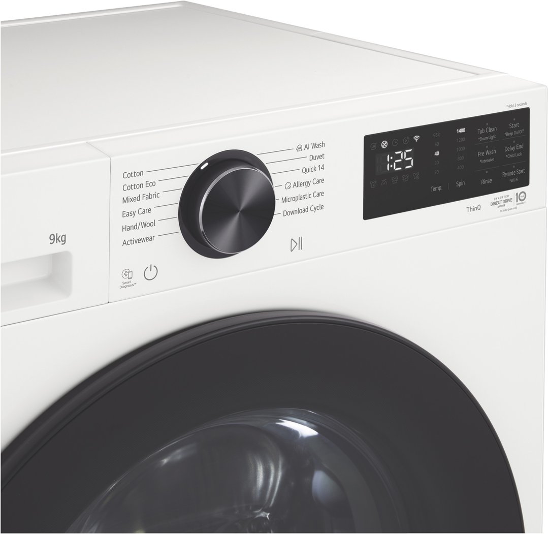 LG 9kg Series 3 Front Load Washer - AI Wash - White WX3-1409W