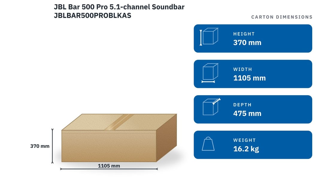 JBL Bar 500 Pro 5.1-channel Soundbar JBLBAR500PROBLKAS