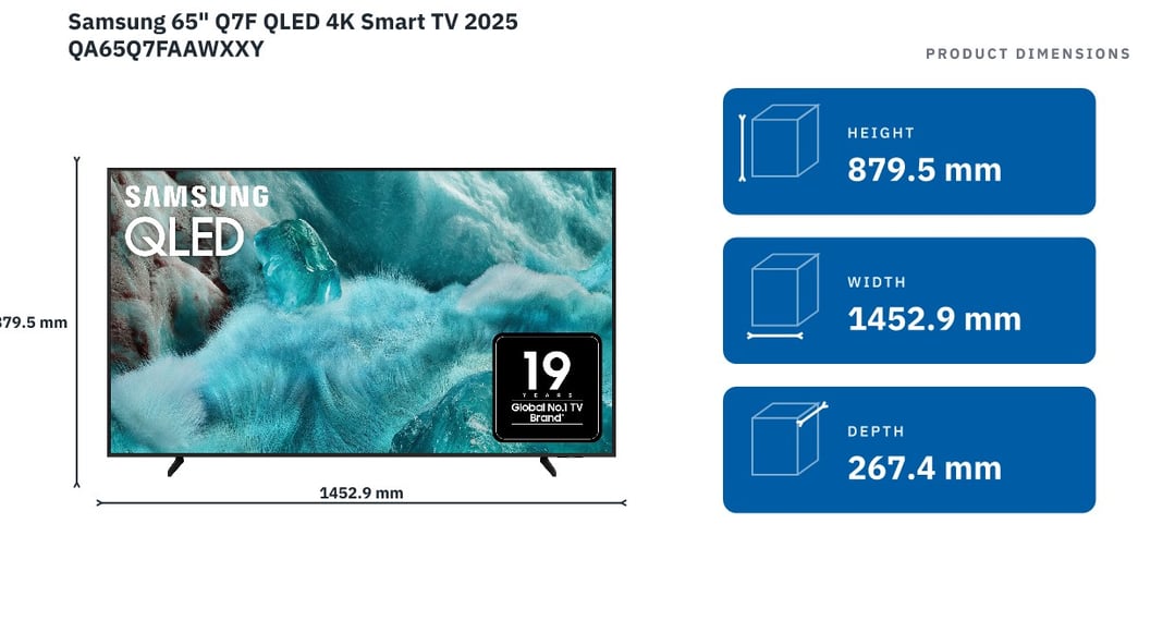 Samsung 65" Q7F QLED 4K Smart TV 2025 QA65Q7FAAWXXY