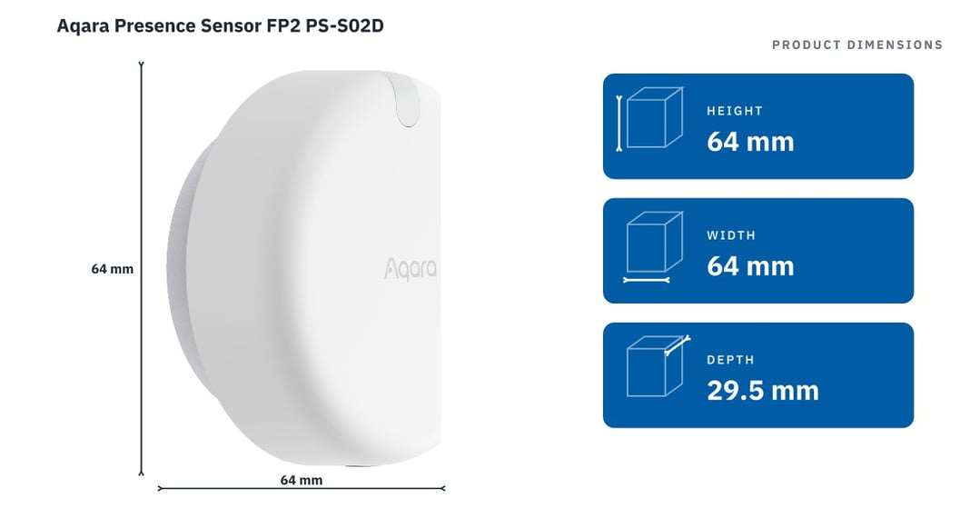 Aqara Presence Sensor FP2 PS-S02D — product dimensions