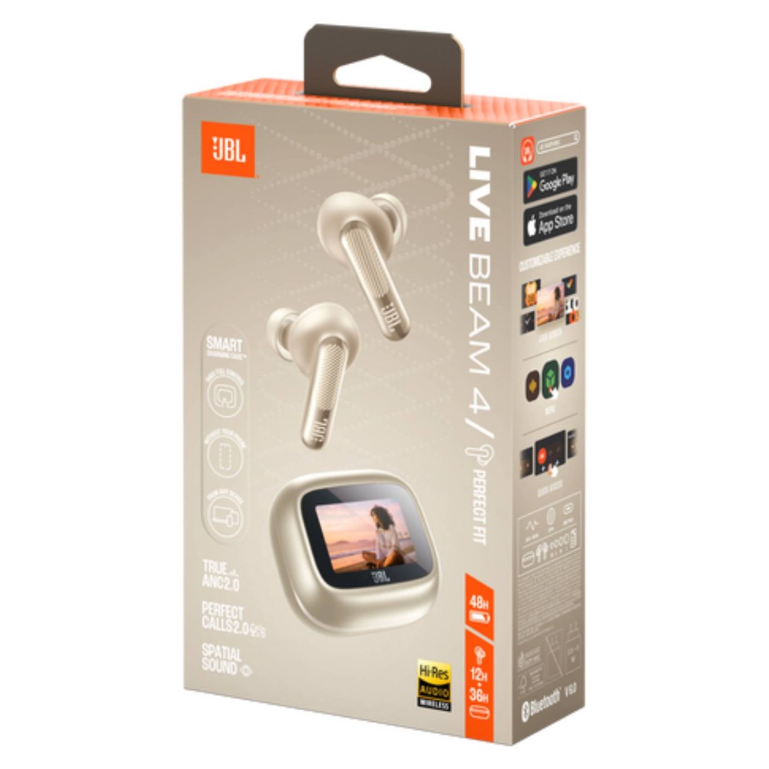 JBL Live Beam 4 True Wireless Noise Cancelling Earbuds - Champagne JBLLIVEBEAM4CPG