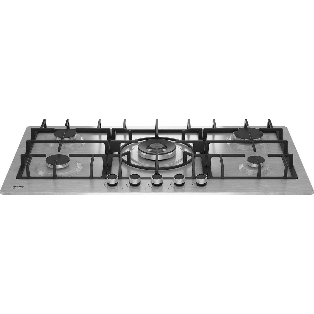 Beko 90cm 5 Burner Gas Cooktop Stainless Steel BCT90GX1