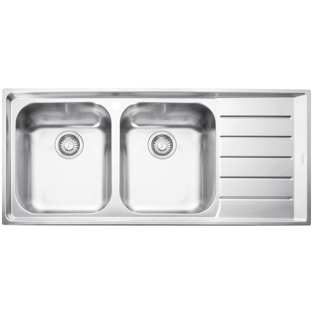 Franke Neptune Double Bowl Right Hand Drainer Sink NEX621RHD