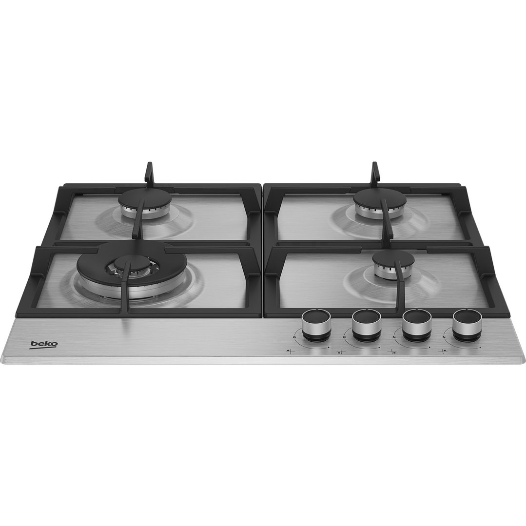 Beko 60cm 4 Burner Gas Cooktop Stainless Steel BCT60GX1