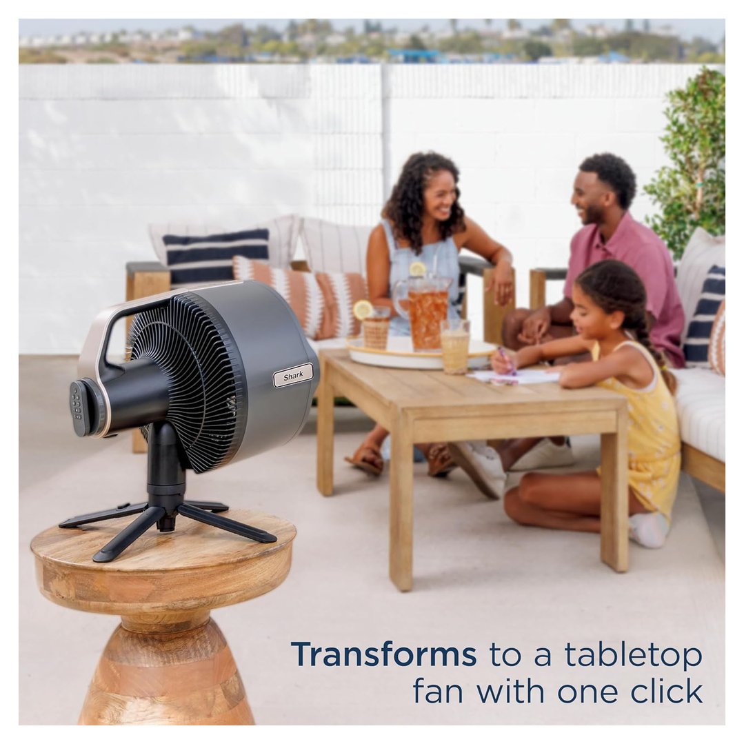 Shark FlexBreeze™ Pro Mist Indoor Outdoor Pedestal & Table Fan With Water Tank Grey FA302