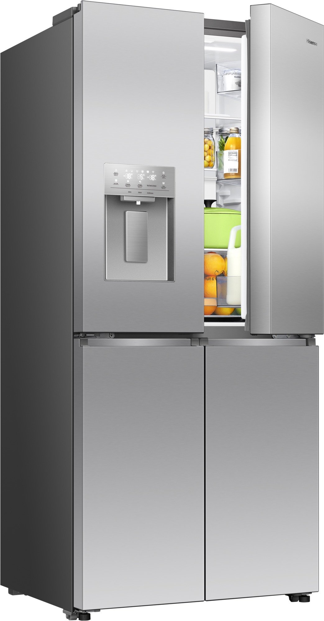 Hisense 483L PureFlat Slim French Door Fridge, Stainless Steel HRCD483TSW