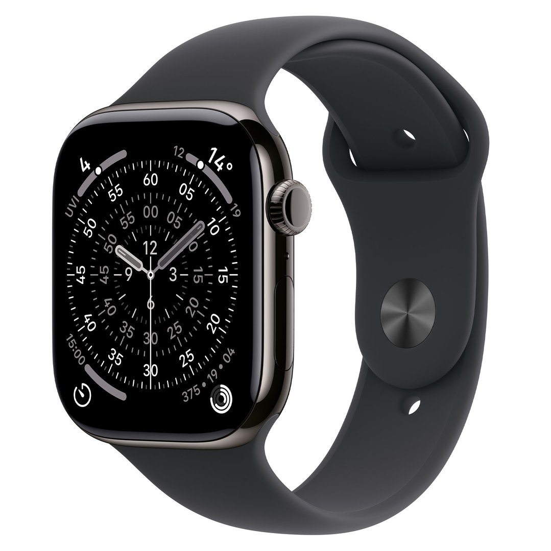 Apple Watch Series 11 42mm Slate Titanium Case GPS + Cellular Sport Band (S/M) (Black) MF8R4X/A