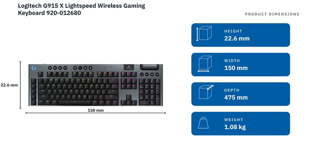 Logitech G915 X Lightspeed Wireless Gaming Keyboard 920-012680