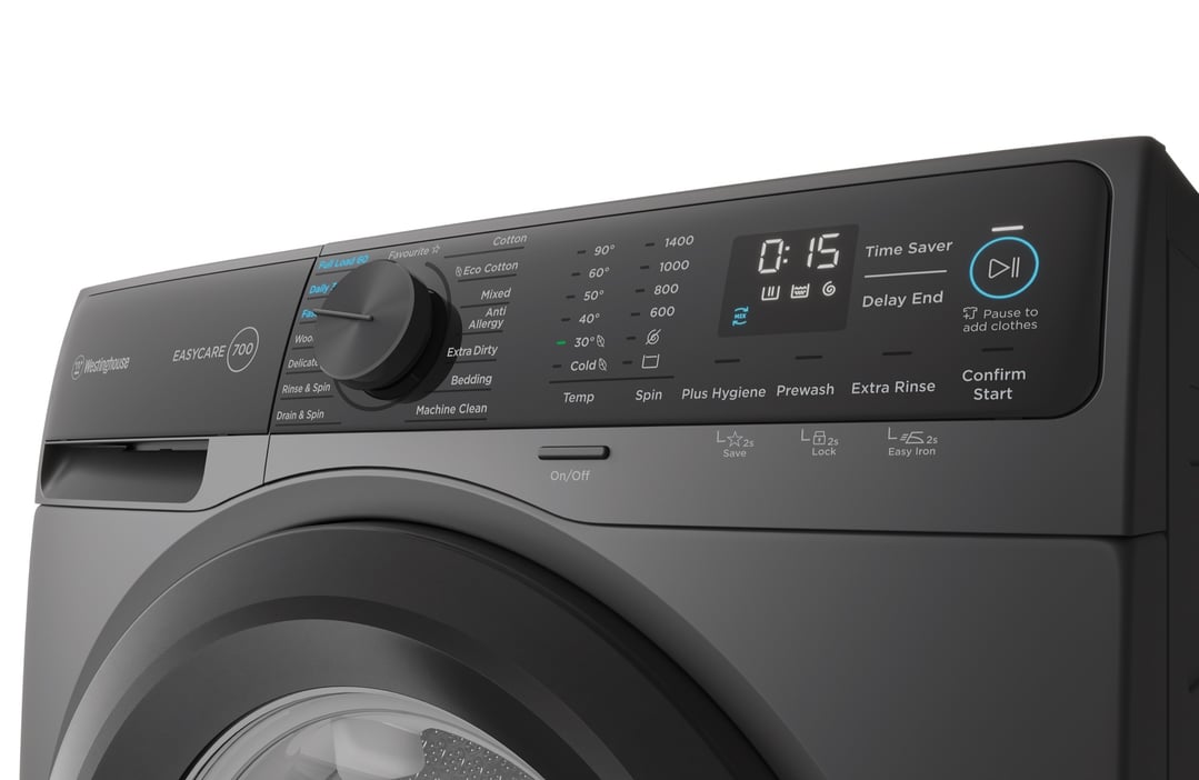 Westinghouse 10kg EasyCare 700 Front Load Washing Machine Dark Onyx WWF1044M7SAS