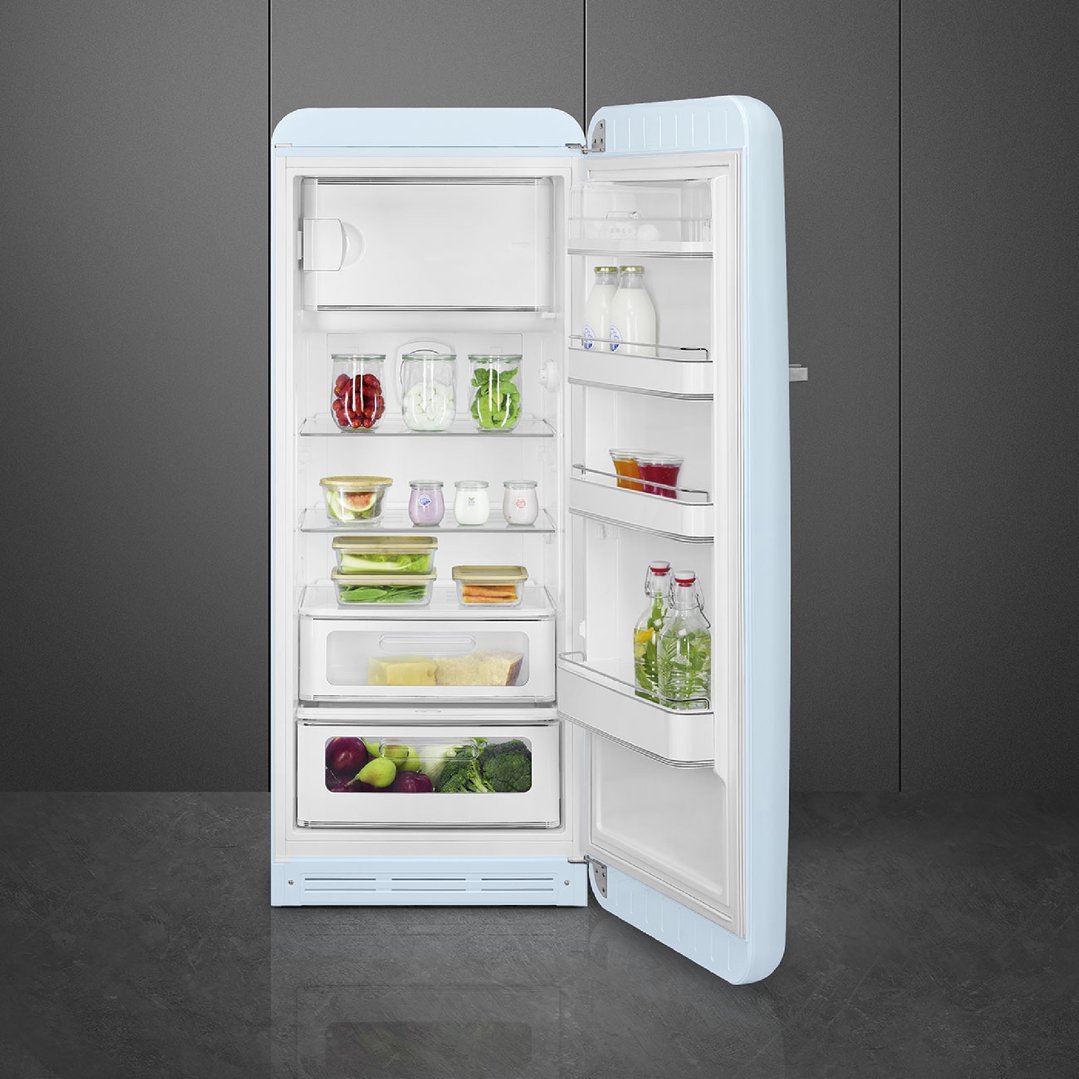 Smeg FAB28 50's Style 270L Retro Refrigerator Right Hand Hinge - Pastel Blue FAB28RPB6AU