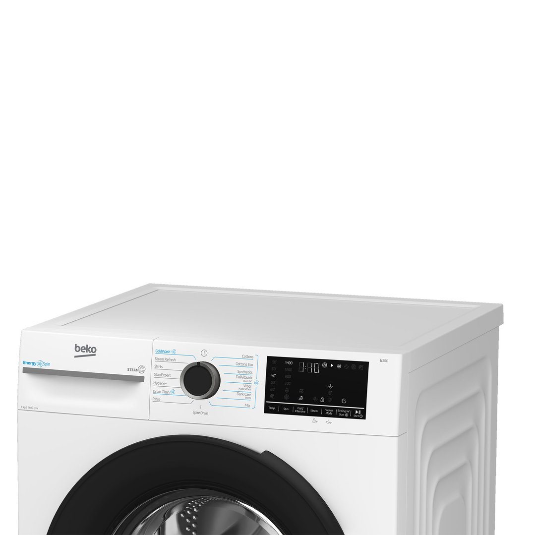 Beko 8kg Front Load Washing Machine with Steam White BFLB8010W