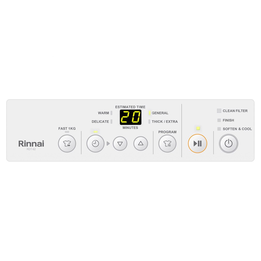 Rinnai 9kg Natural Gas Dryer DRYSOFT9N