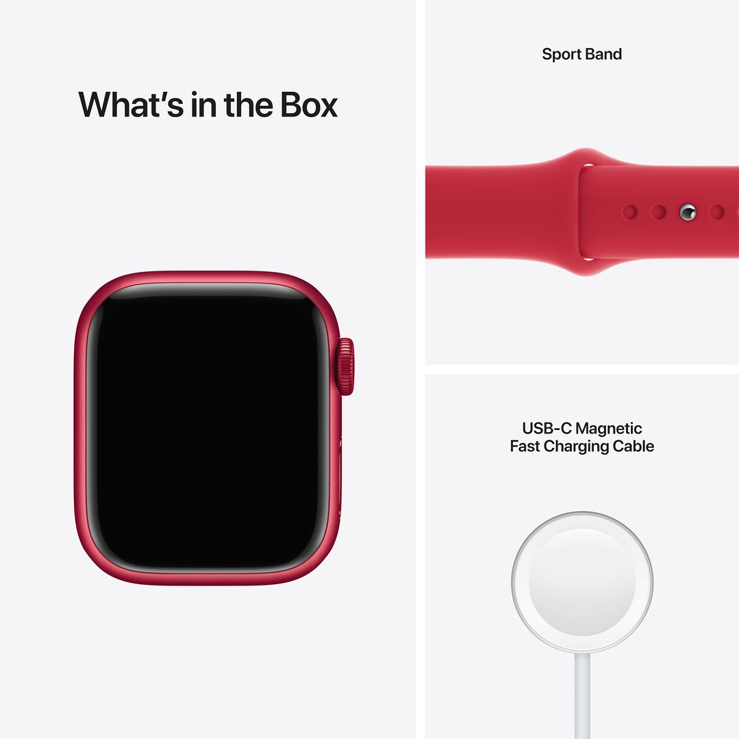 Apple Watch Series 7 (GPS + Cellular) 45mm ProductRed Aluminium Case with ProductRed Sport Band MKJU3X/A