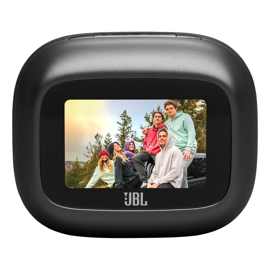 Live Beam 4 True Wireless Noise Cancelling Earbuds case displaying a group of friends