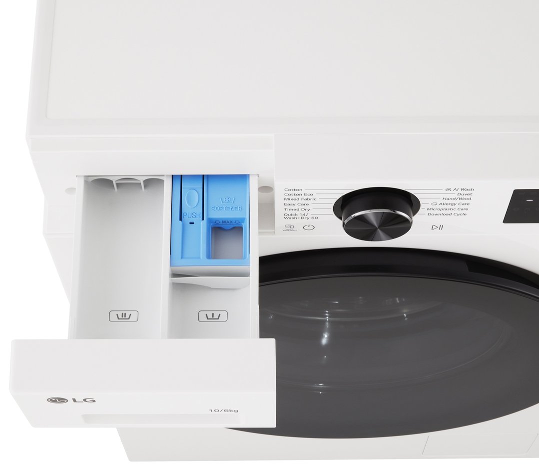 LG 10/6kg Series 3 Front Load Washer Dryer Combo - AI Wash - White WXC3-1410W
