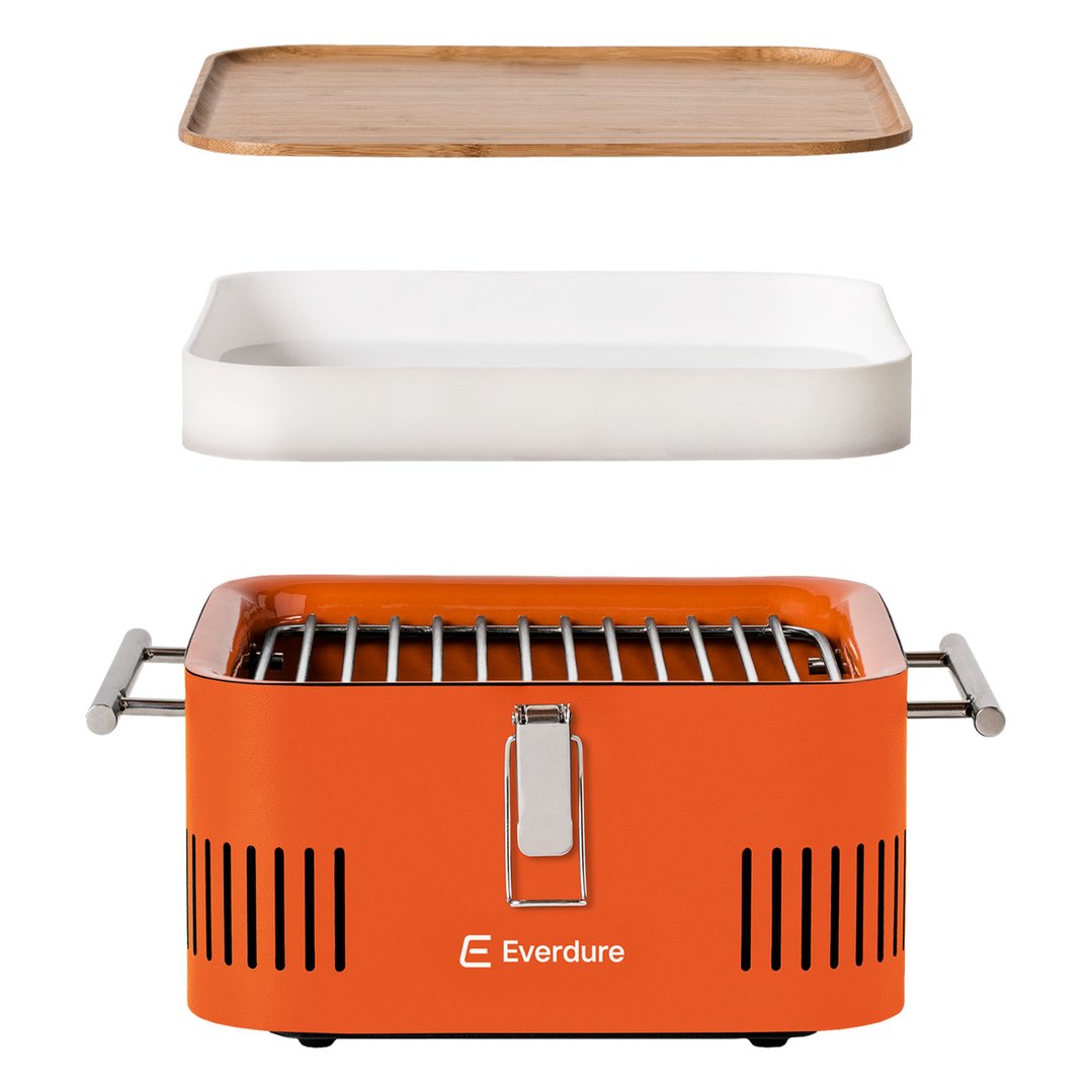 Everdure Portable Charcoal BBQ Orange ECUBEO