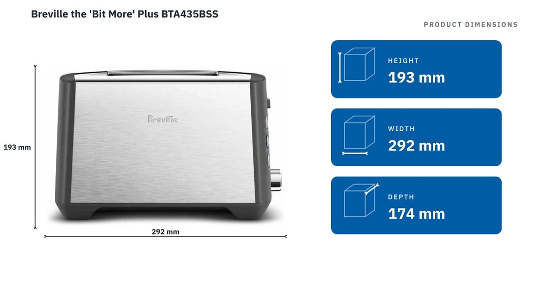 Breville the 'Bit More' Plus BTA435BSS — product dimensions