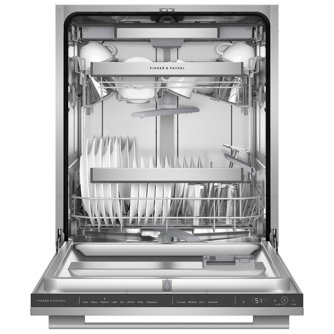 Fisher & Paykel Series 7, Contemporary Built-under Dishwasher, Stainless Steel, Round Handle DW60UD4X4