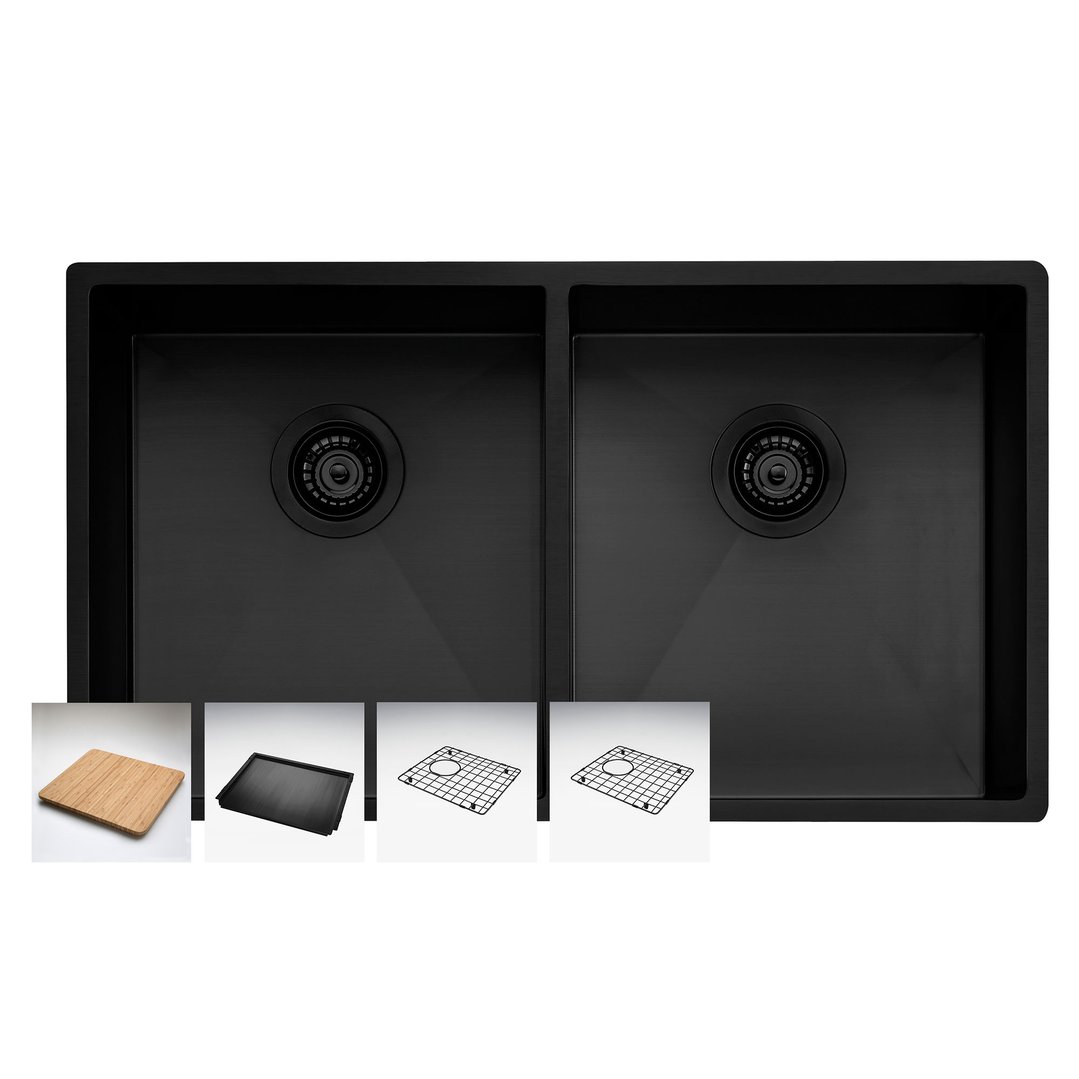 Oliveri Spectra Double Bowl Sink - Black SB63BK