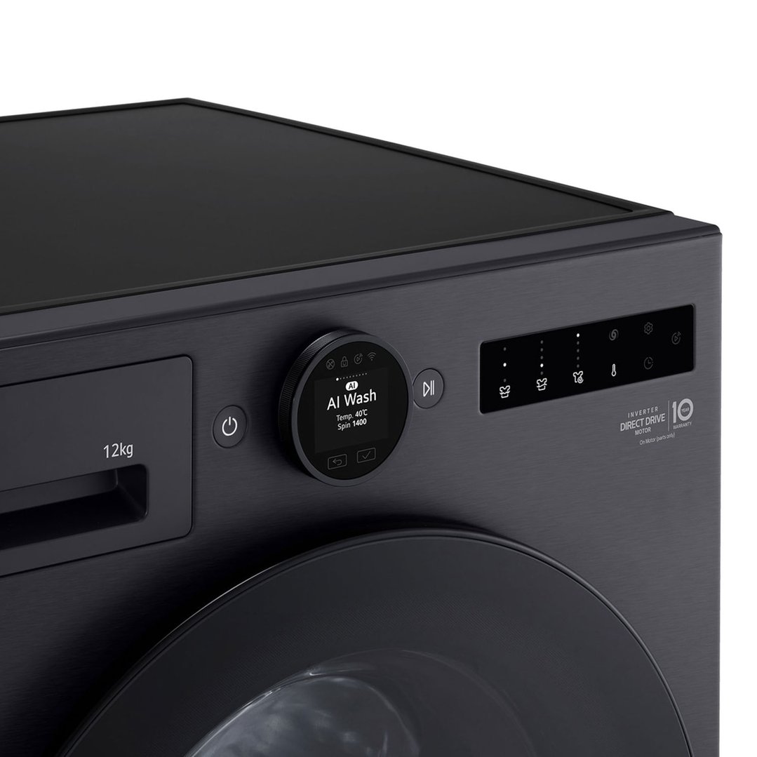 LG 12kg Series 9 Front Load Washer Matte Black - Steam+ WX9-1412MB