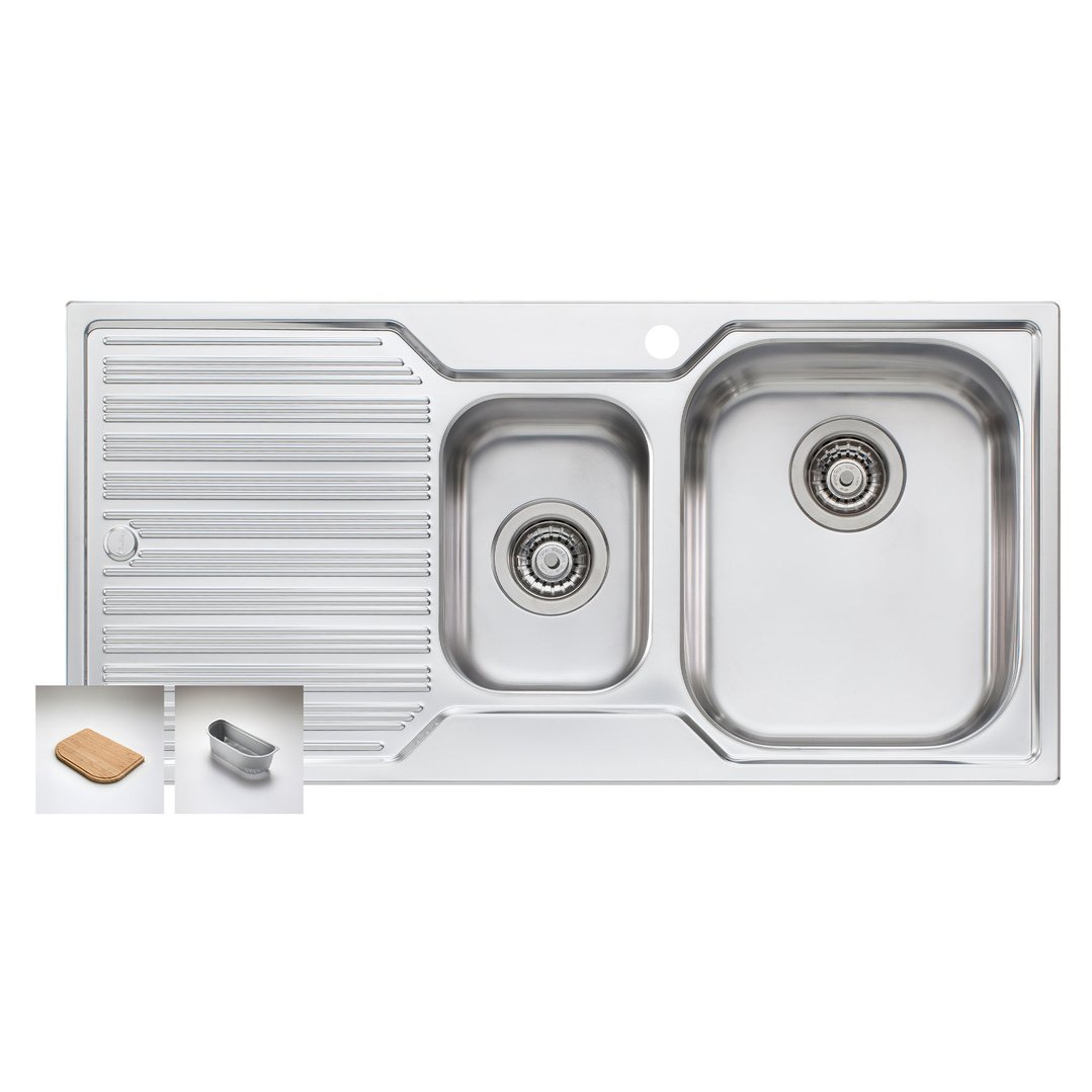 Oliveri 1 1/2 Double Bowl Right-Hand DZ102