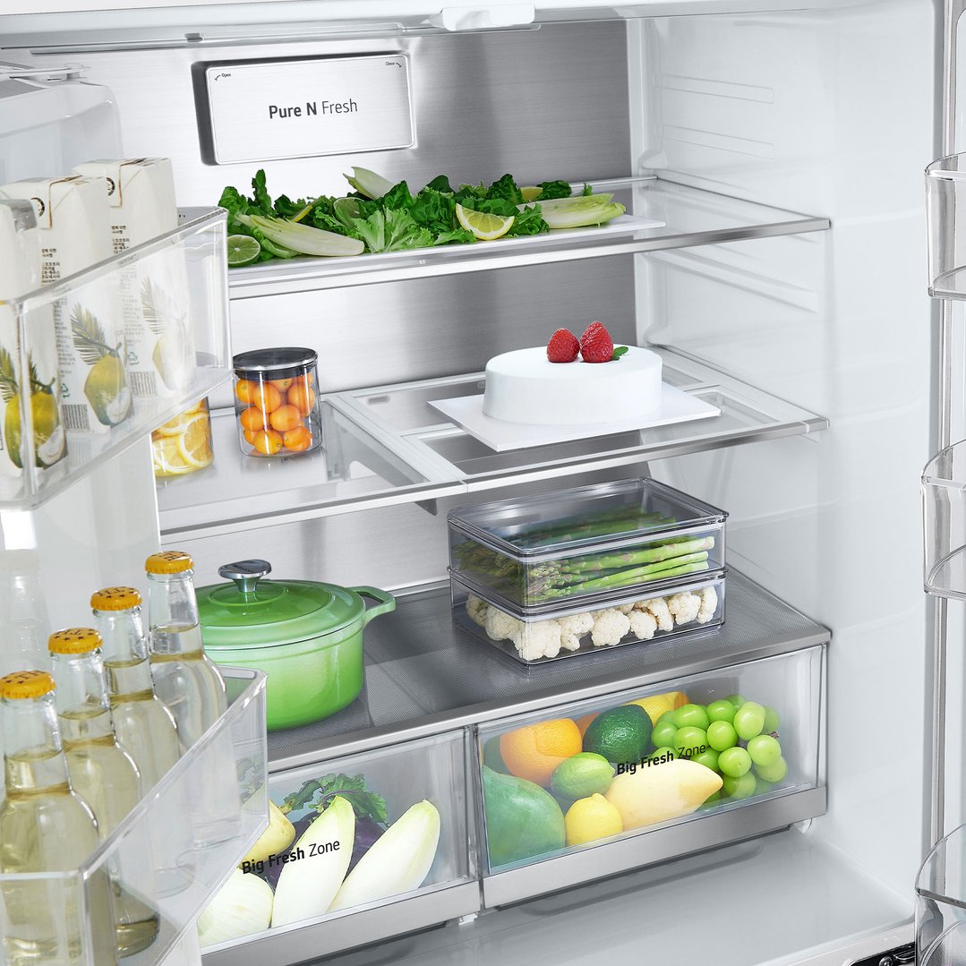 LG 508L Slim French Door Fridge Matte White GF-L500MWH