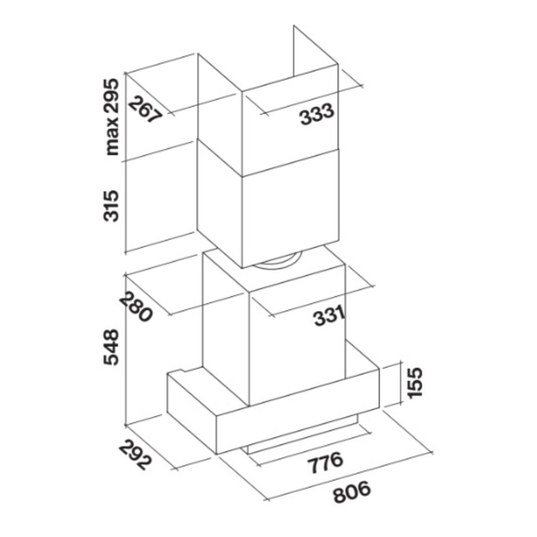 Falmec 80cm Gruppo Incasso NRS Under Cupboard Rangehood F3GN80S1