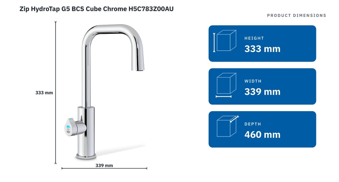 Zip HydroTap G5 BCS Cube Chrome H5C783Z00AU