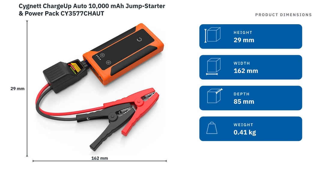 Cygnett ChargeUp Auto 10,000 mAh Jump-Starter & Power Pack CY3577CHAUT