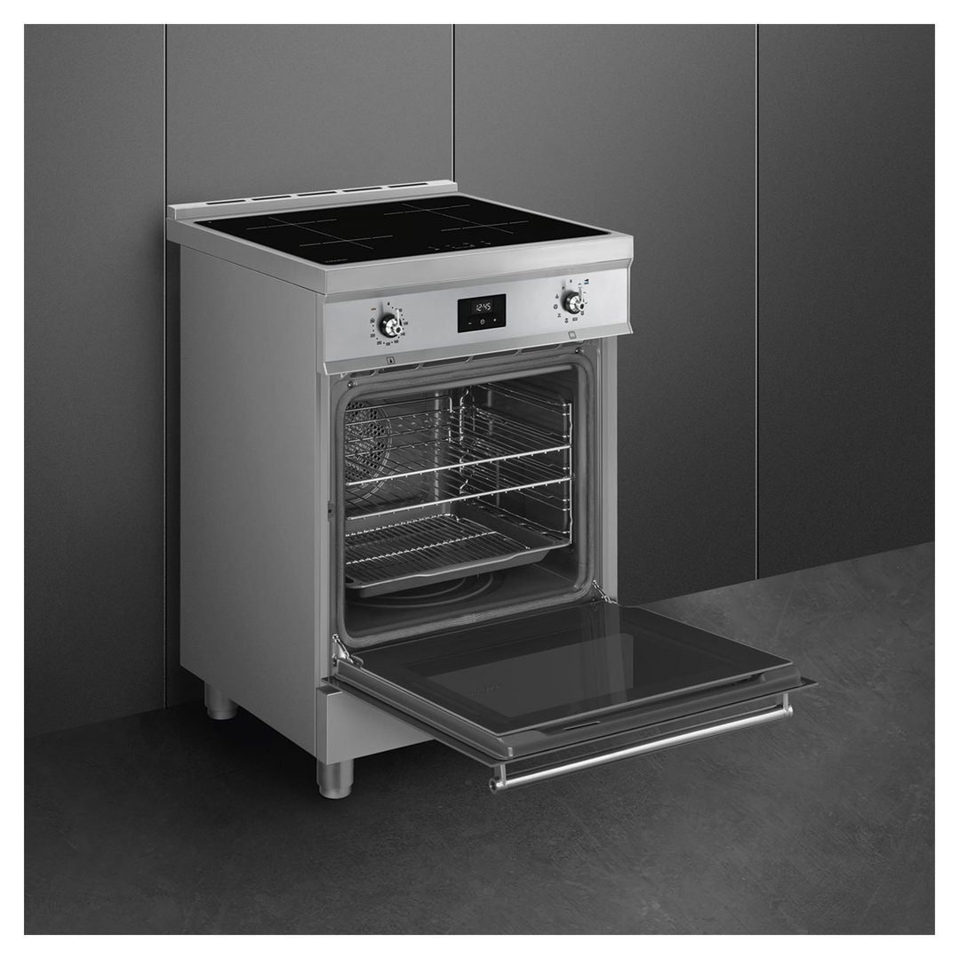 Smeg 60cm Classic Pyrolytic 4 Zone Induction Freestanding Cooker - Stainless Steel C6IPXT2
