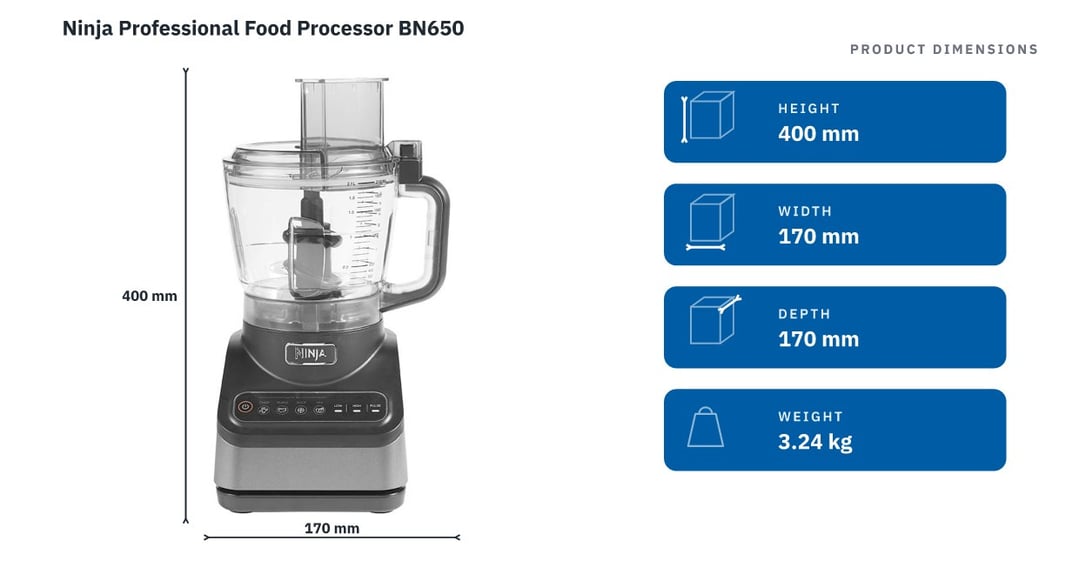 Ninja Professional Food Processor BN650 — product dimensions