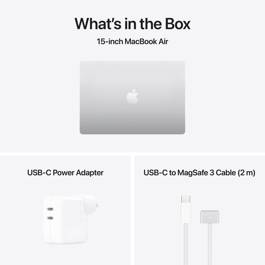 Apple 15" MacBook Air M5 chip with 10‑core CPU and 10‑core GPU, 16GB, 512GB SSD - Silver MDV94X/A