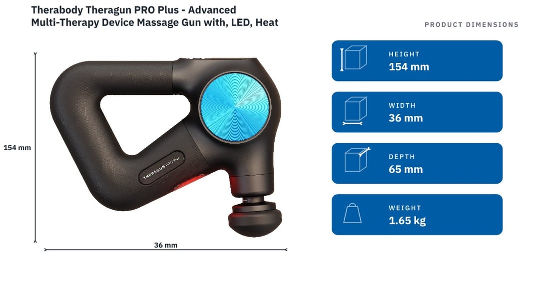 Therabody Theragun PRO Plus - Advanced Multi-Therapy Device Massage Gun with, LED, Heat & Vibration For Optimal Performance TG00039/70