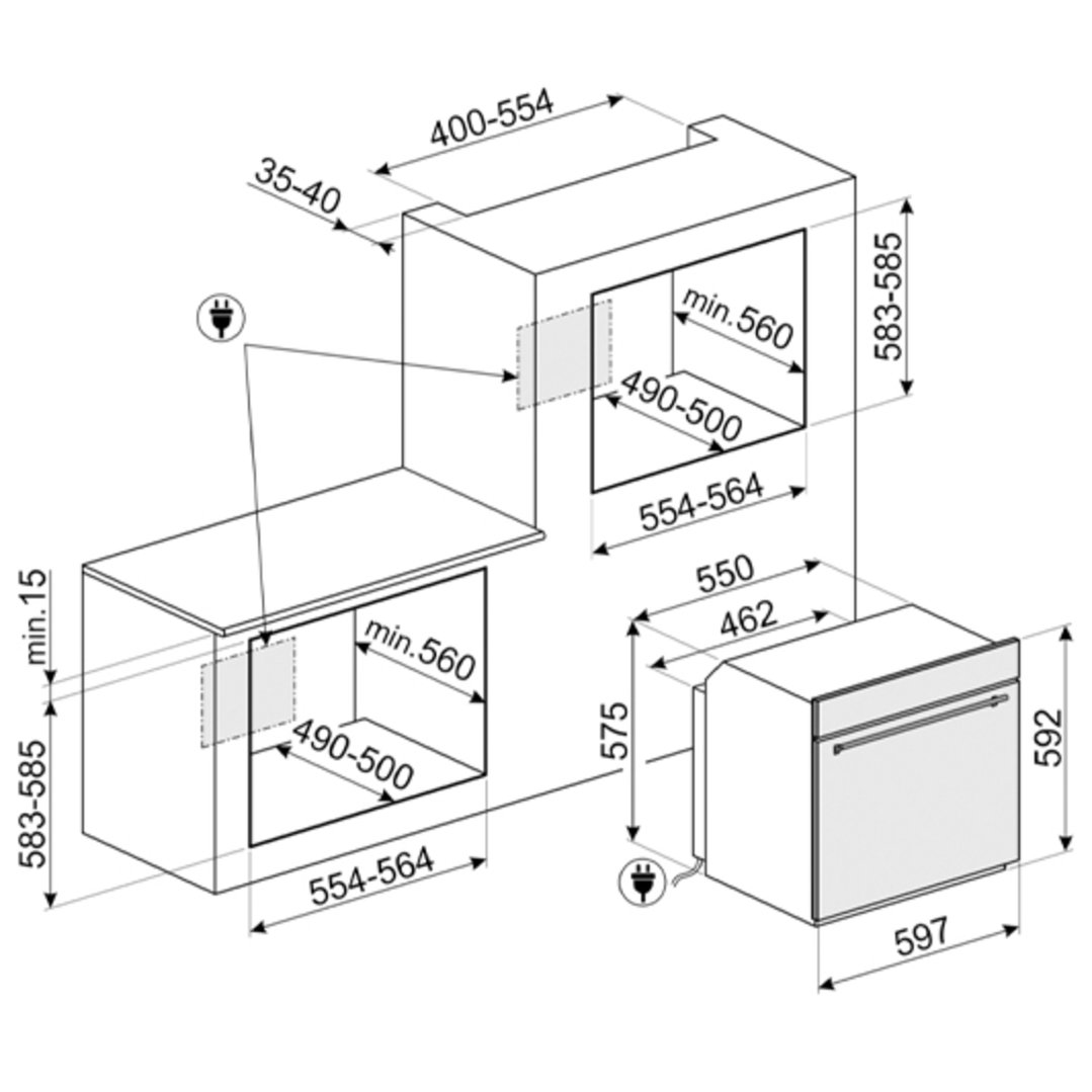 Smeg Classic BuiltIn Oven Stainless Steel 60cm SFA63M3TVX. Buy