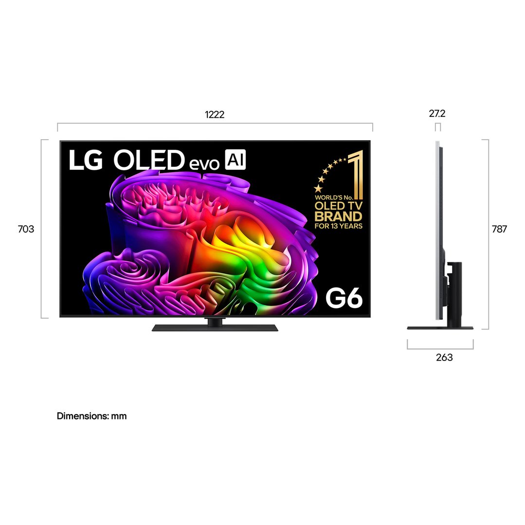 LG 55" OLEDG6 EVO AI 4K Smart TV 2026 OLED55G6PSB