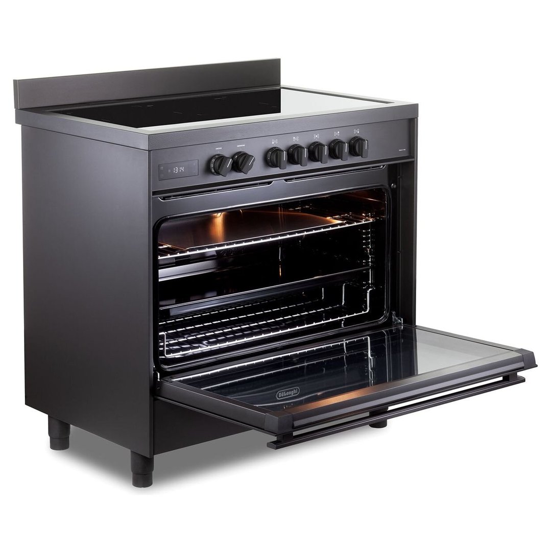 Delonghi 90cm Freestanding Deluxe Induction Cooker - Anthracite DEF1407INDMB