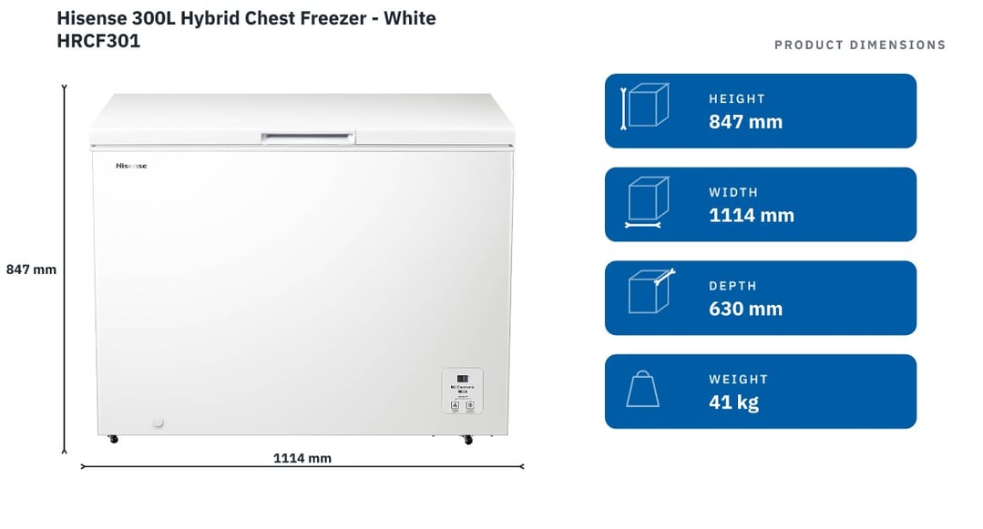 Hisense 300L Hybrid Chest Freezer - White HRCF301