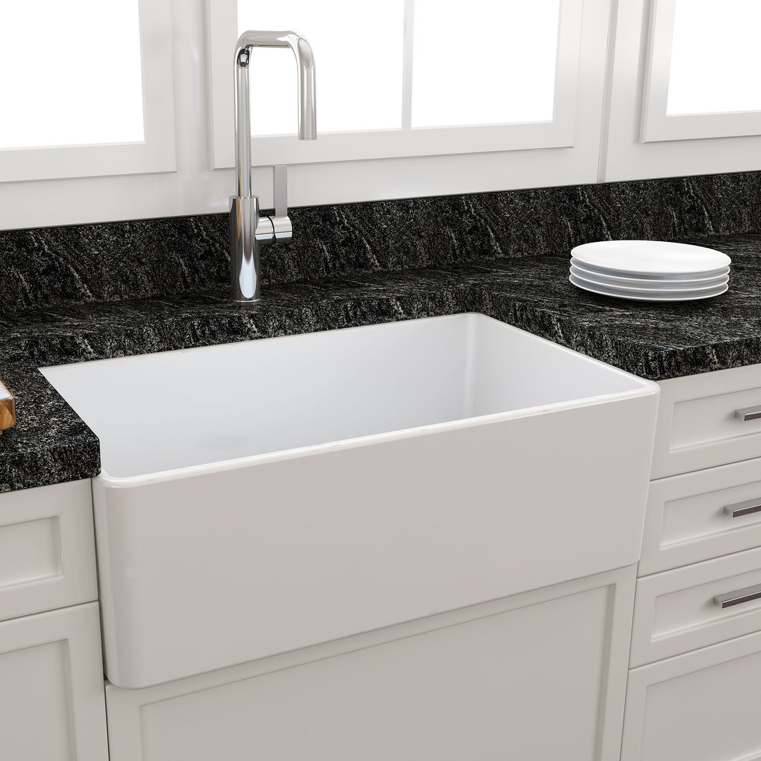 Turner Hastings Novi 75x46 Fireclay Butler Sink - Gloss White NO75FS