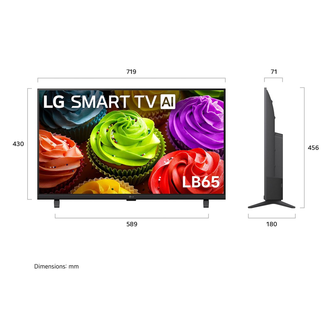 LG LG 32" LB655 AI HD Smart TV 2026 32LB655BPSA