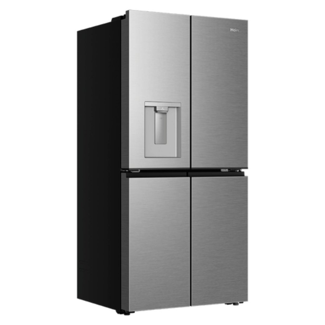 Haier 574L, Quad Door Refrigerator Freezer, Water, Non-Plumbed, Silver HRF590YHS