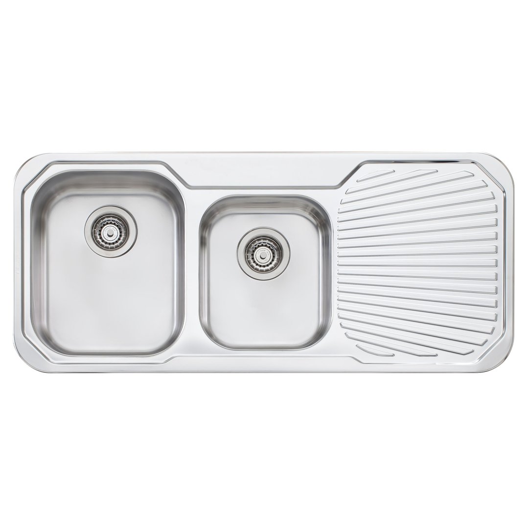 Oliveri Petite 1 & 3/4 Left Hand Bowl Sink With Drainer PE311