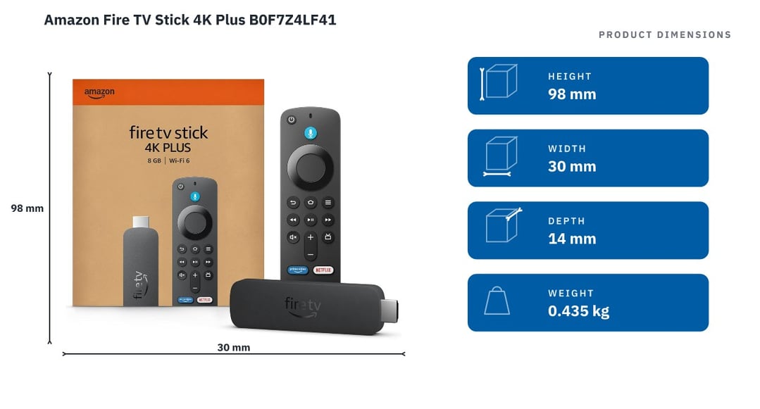 Amazon Fire TV Stick 4K Plus B0F7Z4LF41 — product dimensions