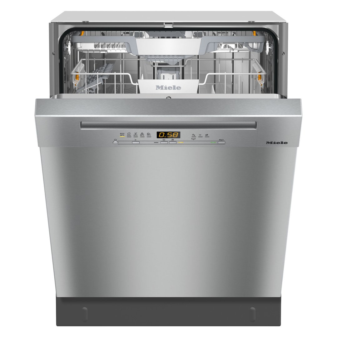 Miele 60cm Built-Under Dishwasher with QuickPowerWash and AutoOpen Drying CleanSteel G5210SCUCLST
